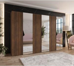 Szafa uchylna otwierana Sandi 2 300 (3x100) wys. 202 cm orzech warmia + u. czarny