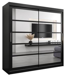 Szafa przesuwna garderoba Roma 2 200 wys. 200 cm czarny + czarny