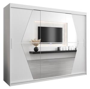 Szafa przesuwna garderoba Boliwia 250 wys. 200 cm biaÅy + biaÅy