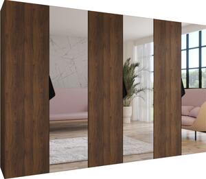 Szafa uchylna otwierana Sandi 2 300 (3x100) wys. 202 cm orzech warmia + u. czarny