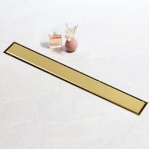 Odpływ prysznicowy 30 cm, kolor złoty, stal nierdzewna, do łazienki