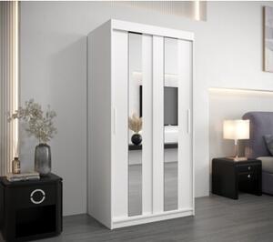 Szafa przesuwna garderoba Pole 100 wys. 200 cm biaÅy + biaÅy