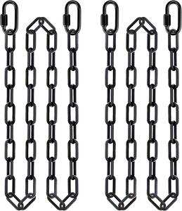 Łańcuch do fotel wiszącego 216 cm, 2 szt., stal nierdzewna, regulowany, czarny, do 454 kg, do huśtawek
