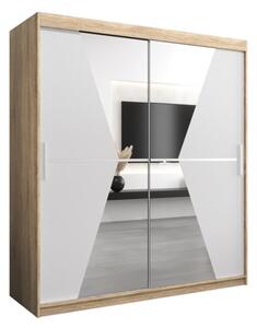 Szafa przesuwna garderoba Maroko 180 wys. 200 cm sonoma + biaÅy