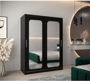 Szafa przesuwna garderoba Promo T3 150 wys. 200 cm czarny + czarny