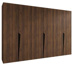 Szafa uchylna otwierana Piano 1 300 (3x100) wys. 202 cm orzech warmia + u. czarny