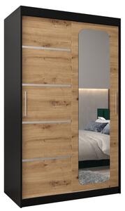 Szafa przesuwna garderoba Promo V2 120 wys. 200 cm czarny + artisan