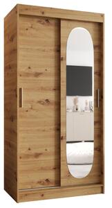 Szafa przesuwna z lustrem garderoba Royal 100 wys. 200 cm artisan