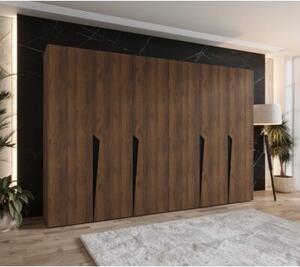 Szafa uchylna otwierana Piano 1 300 (2x150) wys. 202 cm orzech warmia + u. czarny