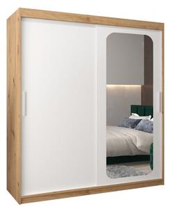 Szafa przesuwna garderoba Promo T2 180 wys. 200 cm artisan + biaÅy