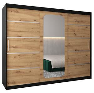 Szafa przesuwna garderoba Promo V2 250 wys. 200 cm czarny + artisan