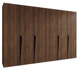 Szafa uchylna otwierana Piano 1 300 (2x150) wys. 202 cm orzech warmia + u. czarny