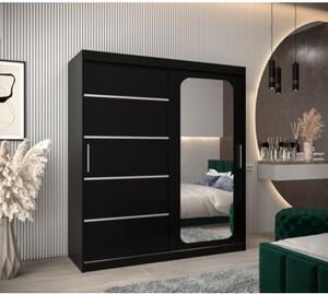 Szafa przesuwna garderoba Promo V2 180 wys. 200 cm czarny + czarny