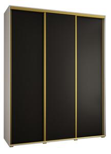 Szafa przesuwna wysoka Davos 1 200, gÅ. 45 cm biaÅy + czarny + zÅoty