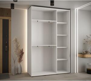 Szafa przesuwna wysoka Davos 4 150, gł. 45 cm biały + czarny + złoty