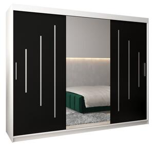 Szafa przesuwna garderoba York 1 250 wys. 200 cm biaÅy + czarny