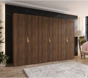 Szafa uchylna otwierana Sandi 1 300 (3x100) wys. 202 cm orzech warmia + u. zÅoty