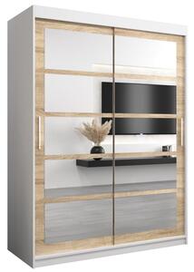 Szafa przesuwna garderoba Roma 2 150 wys. 200 cm biaÅy + sonoma