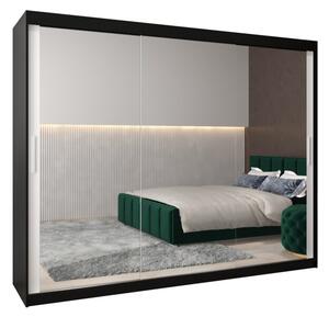 Szafa przesuwna garderoba Tokyo 3 250 wys. 200 cm czarny + czarny