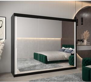Szafa przesuwna garderoba Tokyo 3 250 wys. 200 cm czarny + czarny
