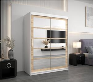 Szafa przesuwna garderoba Roma 2 150 wys. 200 cm biaÅy + sonoma