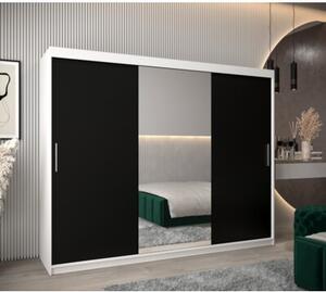 Szafa przesuwna garderoba Tokyo 1 250 wys. 200 cm biaÅy + czarny