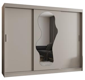 Szafa przesuwna z lustrem garderoba Ultra 250 wys. 200 cm kaszmir