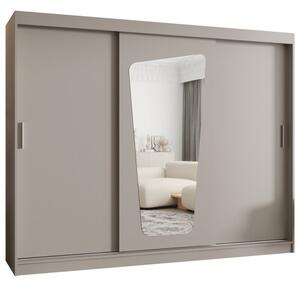 Szafa przesuwna z lustrem garderoba Moka 250 wys. 200 cm kaszmir