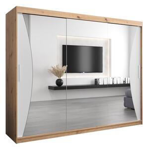 Szafa przesuwna garderoba Monaco 250 wys. 200 cm artisan + biaÅy