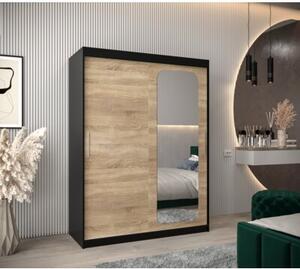 Szafa przesuwna garderoba Promo T2 150 wys. 200 cm czarny + sonoma