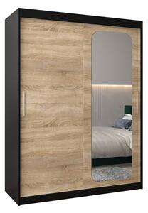 Szafa przesuwna garderoba Promo T2 150 wys. 200 cm czarny + sonoma