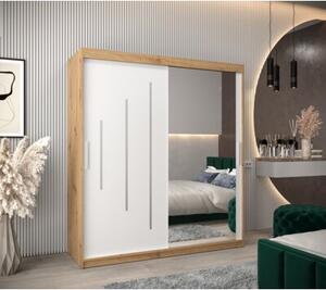 Szafa przesuwna garderoba York 2 180 wys. 200 cm artisan + biaÅy
