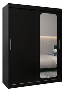 Szafa przesuwna garderoba Promo T2 150 wys. 200 cm czarny + czarny