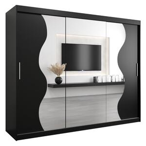 Szafa przesuwna garderoba Madryt 250 wys. 200 cm czarny + czarny