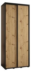 Szafa przesuwna wysoka Davos 1 110, gÅ. 60 cm czarny + artisan + czarny