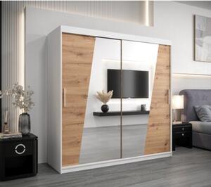 Szafa przesuwna garderoba Rhomb 200 wys. 200 cm biaÅy + artisan