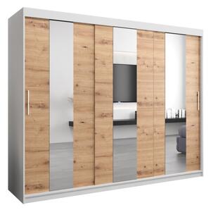 Szafa przesuwna garderoba Pole 250 wys. 200 cm biaÅy + artisan