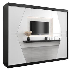 Szafa przesuwna garderoba Boliwia 250 wys. 200 cm czarny + czarny