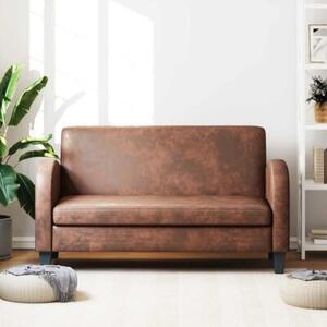 Sofa 2-osobowa ze sztucznej skÃ³ry zamszowej, brÄ zowa