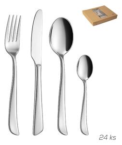 Sztućce 24 szt. ze stali nierdzewnej w kolorze srebra Shape – Orion