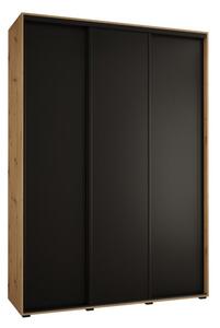 Szafa przesuwna wysoka Davos 1 180, gÅ. 60 cm artisan + czarny + czarny