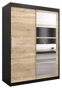 Szafa przesuwna garderoba Roma 1 150 wys. 200 cm czarny + sonoma
