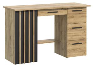 Biurko komputerowe loft z lamelami nowoczesne Montana B120 DÄ b Craft Czarny
