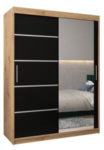 Szafa przesuwna garderoba Verona 2 150 wys. 200 cm artisan + czarny
