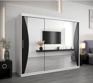 Szafa przesuwna garderoba Monaco 250 wys. 200 cm biaÅy + czarny
