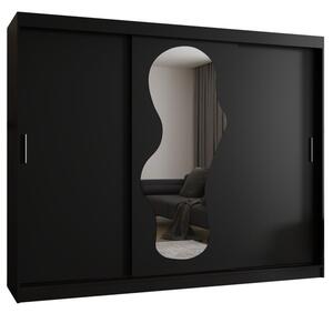 Szafa przesuwna z lustrem garderoba Ultra 250 wys. 200 cm czarny