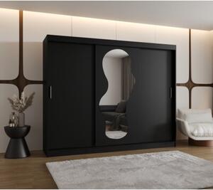 Szafa przesuwna z lustrem garderoba Ultra 250 wys. 200 cm czarny