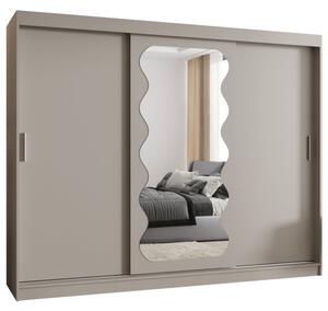 Szafa przesuwna z lustrem garderoba Spoti 250 wys. 200 cm kaszmir