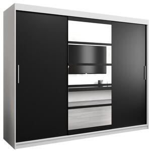 Szafa przesuwna garderoba Roma 1 250 wys. 200 cm biaÅy + czarny