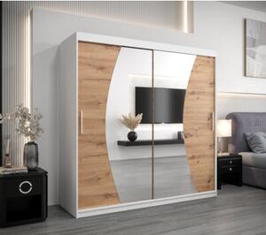 Szafa przesuwna garderoba Wave 150 wys. 200 cm biaÅy + biaÅy